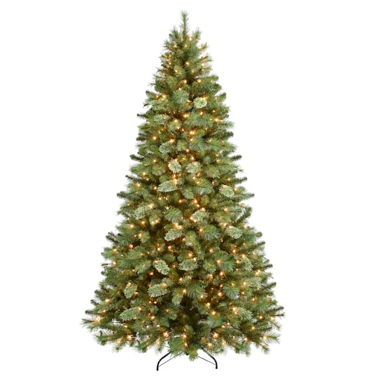 7.5Ft Pre-Lit Teton Pine Artificial Christmas Tree, Clear Lights By Puleo International in Green | 7.5 ft | Michaels®